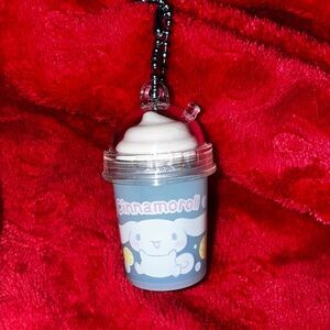 Mini Sanrio Cinnamoroll Keychain Blue Cup Milkshake Container